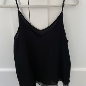 Black Spaghetti Strap Flowy Top